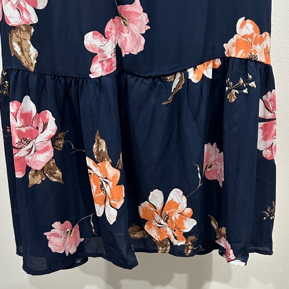 Lulu's Navy and Pink Floral Maxi Dress - Picture 13 of 14